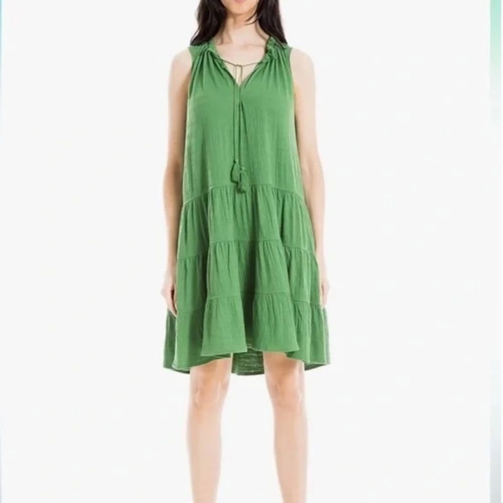 Max Studio Vibrant Green Textured Dress
